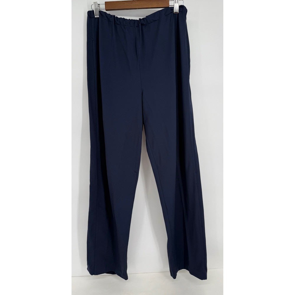 Coldwater Creek Navy Blue Straight Leg Elastic Waist Stretch Pants Sz M